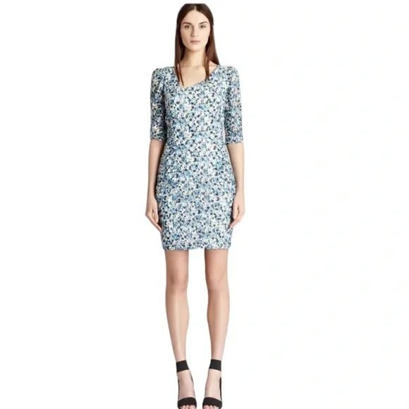 Reiss Rachel Floral Print Bodycon Dress Sz 2 - Picture 1 of 16